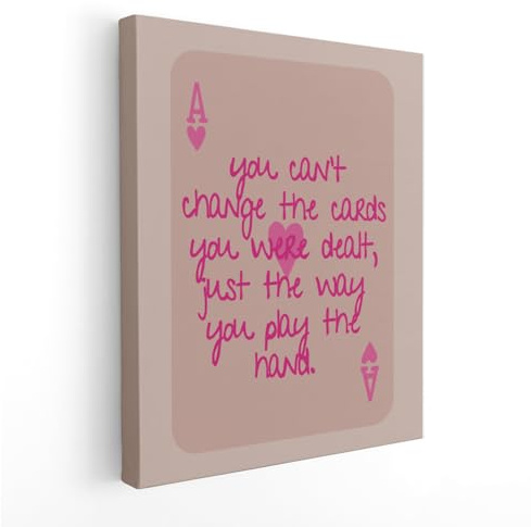 Lmovutcom Trendiges Preppy Rosa Ass Spielkarte Ästhetisches Wandbild, Preppy Zimmer Deko, Girly Pink Inspirationales Poker Wandbild für Mädchenzimmer Wohnheim Apartment, Rahmenlos