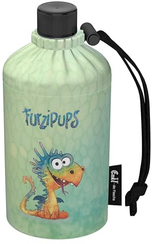 Emil Glas Trinkflasche 0,3l Furzipups© – isolierte Kinderflasche für Kindergarten & Schule, auslaufsicher, schadstofffrei für Mädchen und Jungen