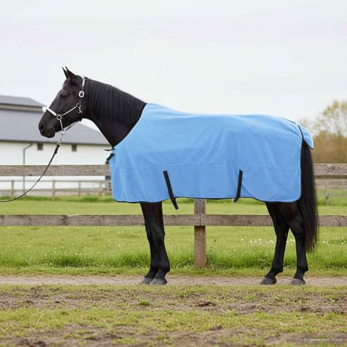 Winterdecke Pferd 125 cm aus Polyester mit abnehmbarem Bezug, maschinenwaschbar bei 30 Grad, verstellbare Passform für den Außenbereich, samtig weich und wärmend.