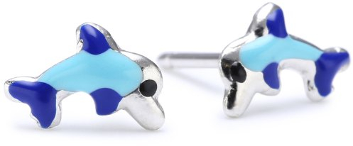 SCOUT Kinderschmuck Ohrstecker 925 Sterling Silber Delfin handemailliert