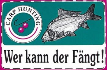 PVC Aufkleber Applikation Fisch - Fische - Angeln - WER KANN DER FÄNGT - 307130 - Gr. ca. 12 x 7,5 cm