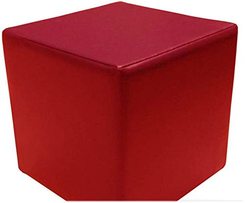 Charlottes Möbelkaufhaus Schaumstoff Würfel mit hochwertigem Kunstlederbezug und Qualitätsschaumstoff 40 x 40 x 40 cm. Sitzhocker, Sitzwürfel, Schaumstoffwürfel, Lagerungswürfel. (Rot)