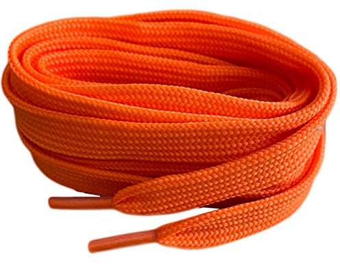 Smart Laces Orange 120cm / 47” Coloured Flat Trainer Shoe laces ideal replacement laces for all trainer types for adults or kids Shoelaces