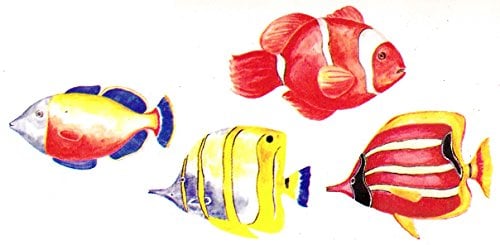 20 Wand/Fliesen/Möbel Aufkleber Aussparungen – Sea & Ocean Fisch Design, für jeden Raum ~ 10,2 cm