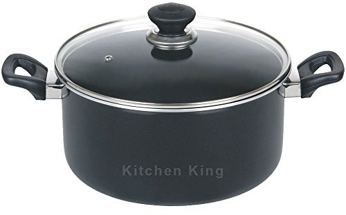 Kitchen King Non Stick Wok Stir Frying pan Aluminium Saute Pan Classic Long and Double Handle (Lumina Casserole 34cm)
