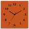 ARTLAND Wanddeko Wanduhr ohne Tickgeräusche Alu Funkuhr 30x30 cm Quadratisch Lautlos 12 Ziffern Farbig Schlichtes Design Orange S7JX