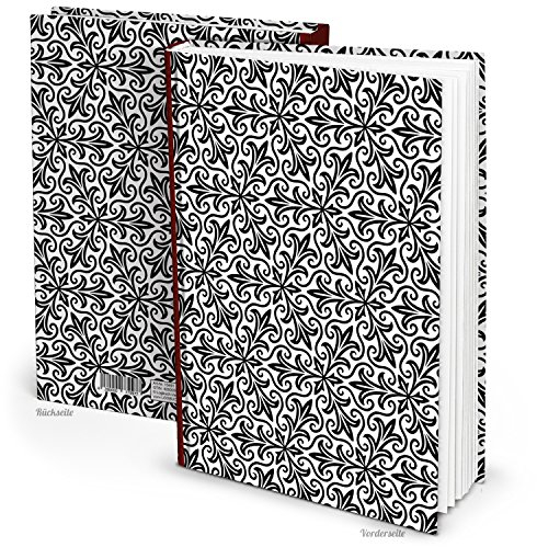 Logbuch-Verlag Großes Notizbuch DIN A4 schwarz-weiß Geschenk Tagebuch Hardcover blanko leere weiße extra starke 164 Seiten