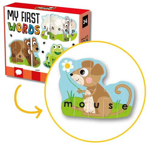 HEADU | My First Words - assemble the puzzle pieces then learn to read the animal names | Educational Games & Puzzles | Ages 3-6 years