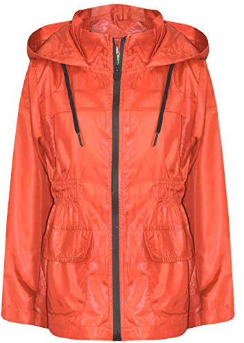 A2Z 4 Kids Raincoat Jackets Windbreaker Waterproof Parka Shower Resistant Hooded Raincoat Children Girls Boys Age 5-13 Years Orange