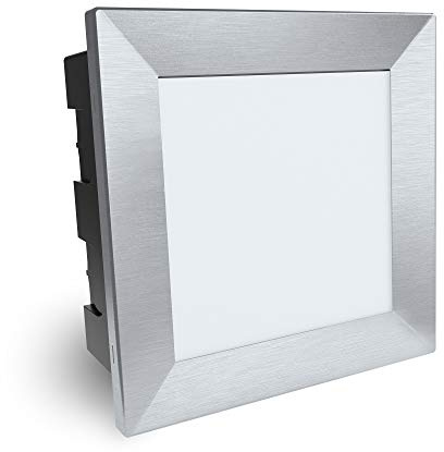 SSC-LUXon Piko-LQ Wandeinbauleuchte eckig IP65 3,5W warmweiß 135x135mm | Große eckige Wandeinbauleuchte für Treppenstufen & Wege außen - warmweiß, wetterfest IP65, festverbaute LED, inkl. Einbaudose