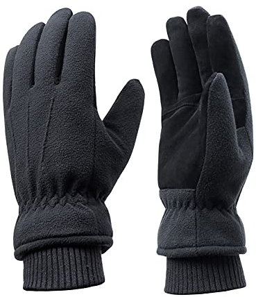 Acdyion Winter Handschuhe, Warm Futter aus Thinsulate Winterhandschuhe Outdoor Thermo-Handschuhe für Herren und Damen (Black, S)