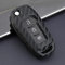 Qirc Coque de clé de voiture en fibre de carbone silicone pour protection et décoration sans boucle