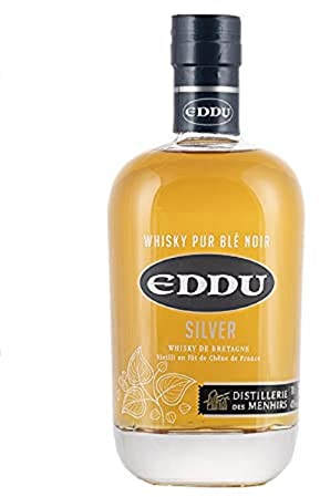 EDDU - Silver - Whisky Pur Blé Noir - Origine : France/Bretagne - Notes d'Agrumes & Noisettes grillées - Veilli 5 ans en fût de chêne français - 43% Alcool - 70 cl