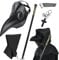BUUFAN 4PCS Plague Bird Doctor Mask PU Leather Long Nose Beak Mask with Cloak Crucifixion Necklace Scepter for Cosplay Halloween