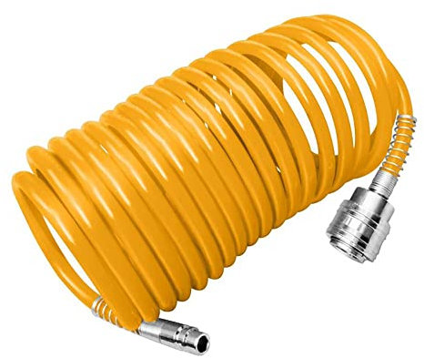 Ingco Ah1051 Tubo Spiralato Per Aria Compressa Con Raccordi Inclusi Per Compressore Accessorio Per Utensile Pneumatico