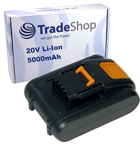 Trade-Shop Premium Li-Ion Akku 20V / 5000mAh / 100Wh für viele Elektrowerkzeuge wie Worx WG169 WX166 / Rasentrimmer Akkuschrauber Bohrhammer