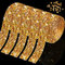 Xinnun 5 Rouleau Rubans de Strass Brillants Ruban de Cristal Auto-Adhésif Bande de Strass Diamant en Résine Bling pour Décoration Art Artisanat Bricolage (Or, Style de Base)