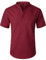LucMatton Men's Casual Cotton Linen Short Sleeve Henley Shirt Summer Lightweight Banded Collar Beach Tops Burgundy Medium