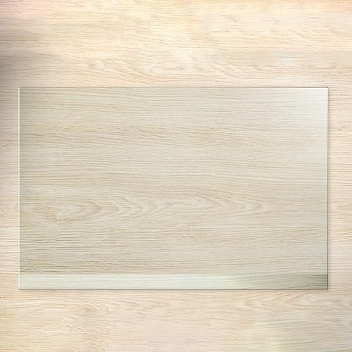 Clearly Innovative Hochwertige Schreibtischunterlage aus gehärtetem Glas, 50,8 x 76,2 cm, Schreibtischschutz, 0,6 cm dicke, transparente Schreibunterlage mit exklusivem abgeschrägtem Rand, ultimative