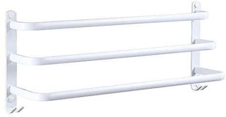 Bad-Handtuchhalter Aluminium Badezimmer 3-stöckige Leiter Handtuchhalter Wand-montiert Handtücher Regale, weiß/40 cm