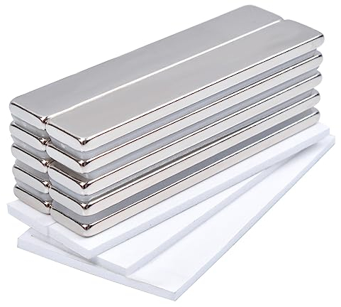 OCEUMAOA Neodym Magnete Extra Stark 60x10x3mm Klebemagnete Selbstklebend Rechteckige Magnete Groß Magneten für Magnettafel Küchenschrank Haushalt BüRo Craft 10 Stück