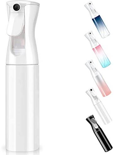 WOODFIB Spray Bottle for Hair, Continuous Fine Mist Water Spray Bottle, 300ml Empty Spray Bottle for Home Cleaning, Plants, Hairdressing (White)