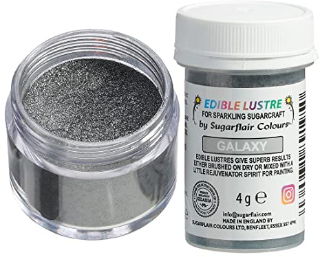 Sugarflair Galaxy Edible Lustre Dust (E171 Free), Add a Lustrous Shine to Cakes or Decorations. Brush On or Add Rejuvenator to Create Eye-Catching Edible Paint - 4g
