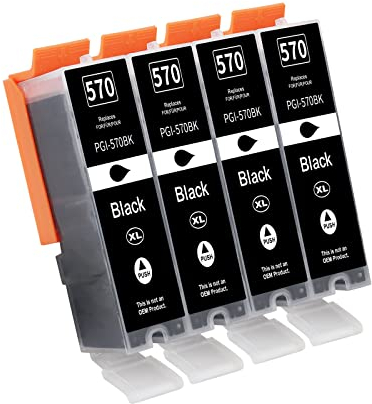 Tinnee PGI 570 XL Patronen Kompatibel für Canon PGI-570 Caon PGI-570XL PGBK Druckerpatronen für Canon PIXMA MG5750 TS5050 MG6850 TS5055 TS5051 TS6050 MG6852 TS6051 TS6052 MG6853 TS5053 MG5753 MG6851
