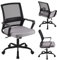 T-THREE.Adjustable office chair, ergonomic mesh swivel seat, with lumbar support, height adjustment, 360° rotation, and tilt function, mesh backrest for home office(Grey&Black)