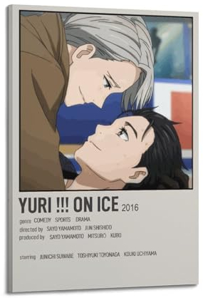 JEAM Yuri!!! on Ice Ästhetische Bilder Einzelzimmer Dekor Wohnheim Wanddekoration Kunst Poster, Albumcover Bild Dekor Poster 60 x 90 cm Rahmen Stil