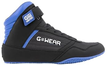 Gwear Classic High Tops - Bodybuilding und Fitness Schuhe mit Logo leicht bequem perfekt für Gym Sport Krafttraining (schwarz / blau, EU Schuhgrößensystem, Erwachsene, Herren, Numerisch, M, 48)