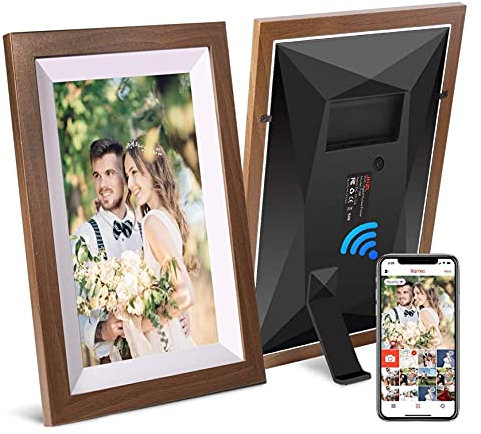 Digital Picture Frames 10. 1 Inch 16GB Smart WiFi Digital Photo Frame Danish Design Frameo App Send Photos or Small Videos from Anywhere Touchscreen IPS 1280x800 LCD Panel Portrait and Landscape phot