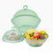 Obstkorb mit Deckel – Snacks Obstschale – Metallgitterkörbe Drahtkorb überzogene Obstschale für Obst Gemüse Snacks – (2 Obstkörbe + 2 Deckel; insgesamt 4 Stück), Hellgrün