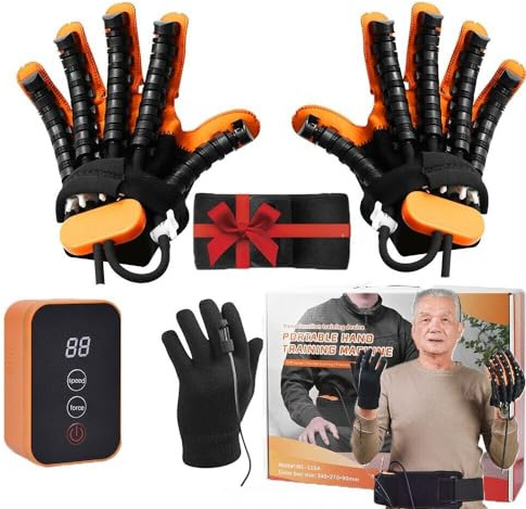 BY-TechSphere (Rechter Handschuh), Rehabilitationsroboter-Handschuhe für Schlaganfall-Entspannungsübungen, Handtherapiehandschuh mit Stressball, Finger Robot Gloves