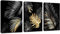 FajerminArt 3 Teilig Leinwandbilder Bilder Abstrakt Schwarzes Gold Baum bild auf leinwand Wandkunst Modern Wandbilder Kunstdruck Deko für Wohnzimmer Schlafzimmer fertig zum Aufhängen 150x70cm(50x70x3)