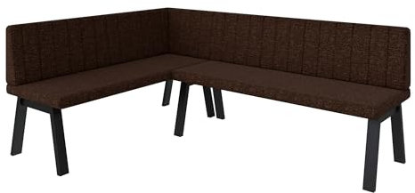 FURNISTAR Eckbank Akiko Metal A - Eckbankgruppe für Ihrem Esszimmer, Küche modern, Sitzecke, Essecke. Perfekt für Küche, Büro und Rezeption. Solide und Starke Verarbeitung. (142x196-Links-Inari28)