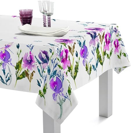 happyfriday Midnight Iris Tischdecke mehrfarbig, 150 x 150 cm, 100% Baumwolle, Qualität