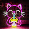 OYCGZV Beber Gato Neón Signo Gato Neón Signo para la Decoración de Pared Luz de Neón de Animales USB Led Signo para Bar Restaurante Sala Club Tienda Negocios Boba Tea Party Tienda de Bebidas