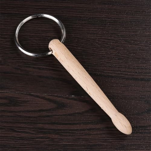 Drumsticks Keychain, Mini Drum Keychain, Wood Mini Drumsticks Keychain, Drum Percussion Key Ring Fashion Accessorie(B)
