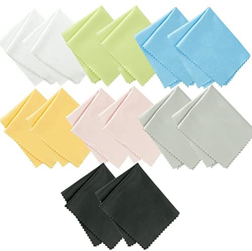 14 Pack Eyeglasses Cleaning Cloth,Glasses Wipes,Glasses Cleaning Cloth, 7x6 inch Premium Microfiber Glasses Cleaner Cloth Glass Wipes for Laptop Camera Lenses Ipad LCD Screens