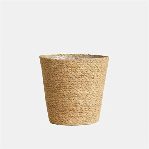 SMPLY. Macetero Semirígido de Yute En Forma de Cono - Cesta Mimbre Ideal para Macetas o Tiestos Válida para Interiores o Terrazas - Color Natural (21 x 21 x 22)