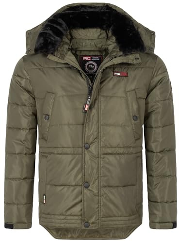 Rock Creek Winterjacke Herren mit Kapuze H-393 | Warm gefütterter Kurzmantel, robuste Outdoor-Bekleidung für Männer, kalte Tage, Alltag und Freizeit