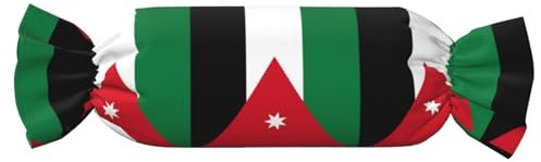 MYGANN Jordanische Flagge, universal, mit Kissenkern, Kordelzug, Süßigkeitenkissen für Bett, Sofa, Heimdekoration
