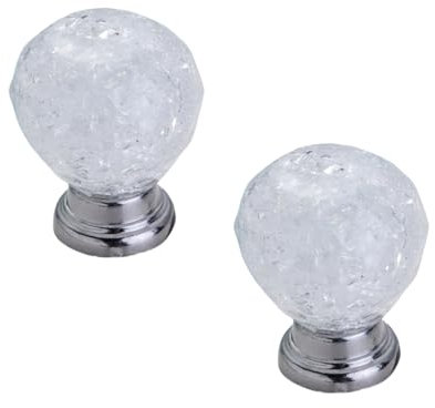 Acryl Möbelgriffe Zinklegierung Schubladengriffe Türgriffe Küchengriff Möbelknöpfe Küchenschränkegriffe Kleiderschrank Schrankgriffe 2 Stück (White)