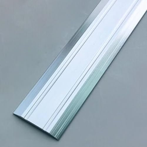 SBCGFY Threshold Strip Metal Transition Strip for Flooring 32 36 48 72 Inch, Interior Exterior Door Threshold Wood to Tile Aluminum Edge Banding, Doorway Red(Silver L 54in/137cm)