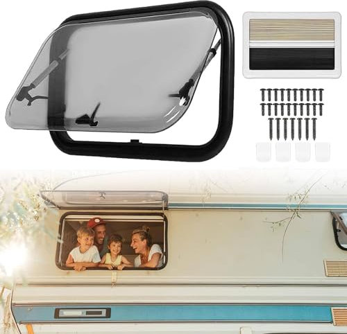 Ventana para Autocaravana, Caravana, Lateral, con persiana y mosquitera integradas, 500 x 400 mm.