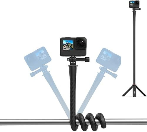 Trípodes flexibles para cámara de pulpo, palo selfie para GoPro/action5, trípode extensible para teléfono celular con control remoto, rotación de 360°, trípode portátil de viaje para iPhone y Android