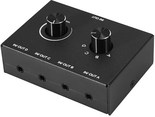 Steowsey 4 Port Audio Switch, 3,5 Mm Audio Switcher, Stereo AUX Audio Selector, 4 Eingang 1 Ausgang/1 Eingang 4 Ausgang Audio Switcher Box