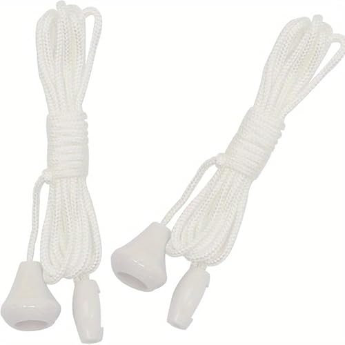 2 Pack Replacement Nylon Pull Cord for Ceiling Light-Switch 1.5m Durable Spare Cord for Bathroom Light, Pull Cord Switch for Ceiling Fans and Lights