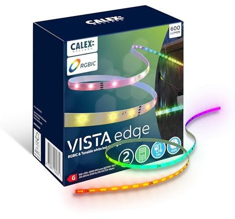 CALEX LED Streifen, 30 Meter, RGB + CCT Einzelsteuerung, 1400 Lumen, für den Innenbereich, Kalt- bis Warmweißes Licht & Farblicht, Musiksynchronisation, Fernbedienung